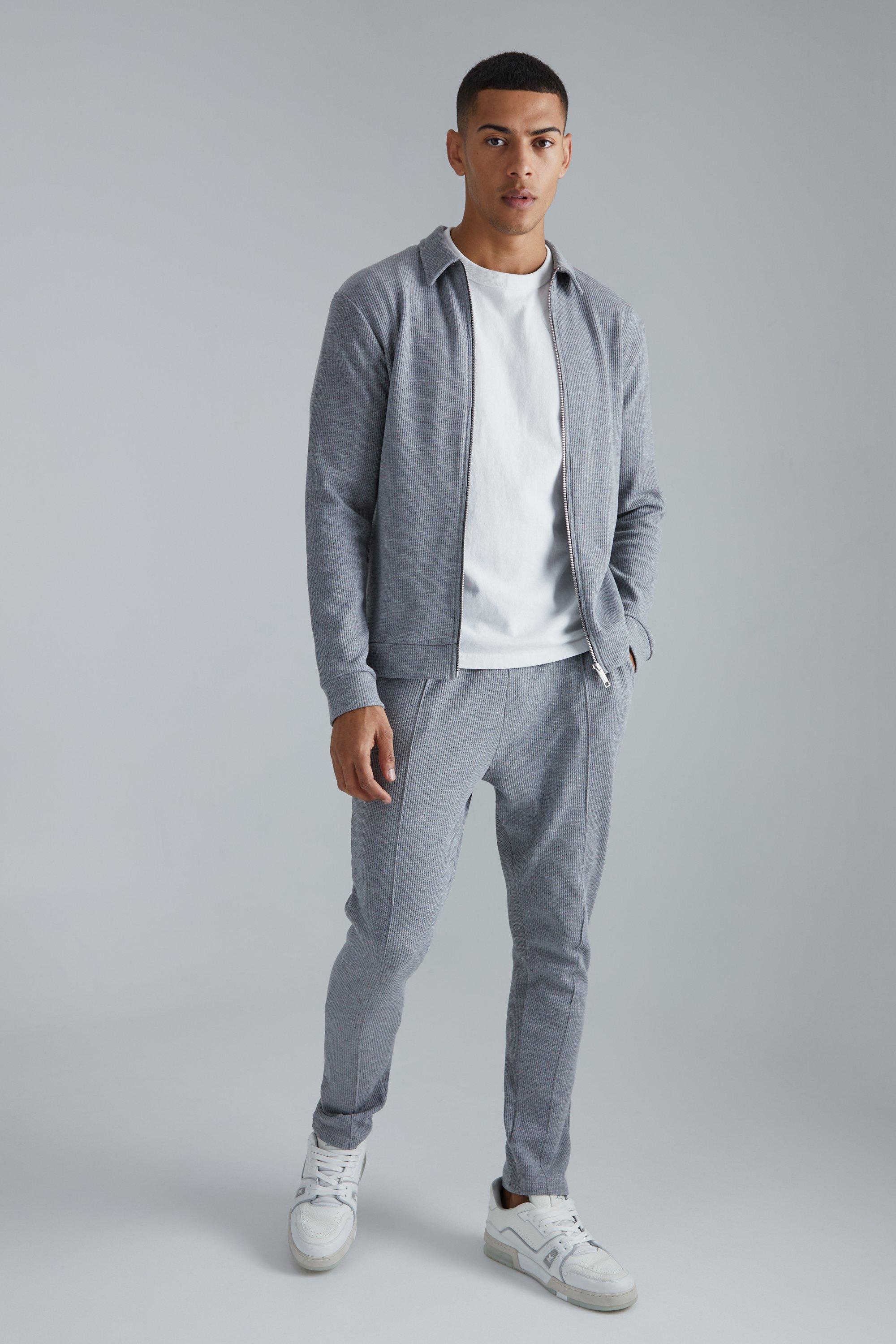 Boohooman hot sale grey tracksuit